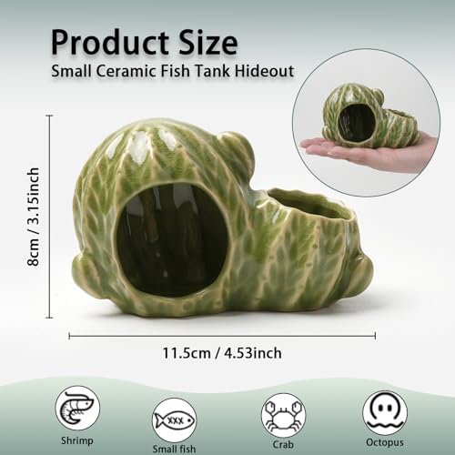 Aquarium Decor Cave Betta Fish Tank Accessories Ornaments Cactus House Hideout for Shrimp Cichlid Hermit Crab, Octopus Hiding Breeding for Tank (Green Cactus) - color: Light Green