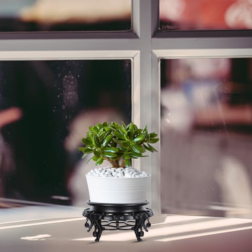 Gadpiparty Resin Flowerpot Rack Display Stand for Vase and Mini Fish Tank, 14cm Diameter Elevated Decorative Tray for Indoor Plant Storage and Ornament Showcase