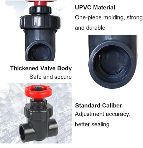 UPVC Gate Valve, ID 25/32/40mm Gate Valve Precision Flow Control, PVC Sluice Valve Garden Irrigation Aquarium(ID32mm) - size: ID32mm