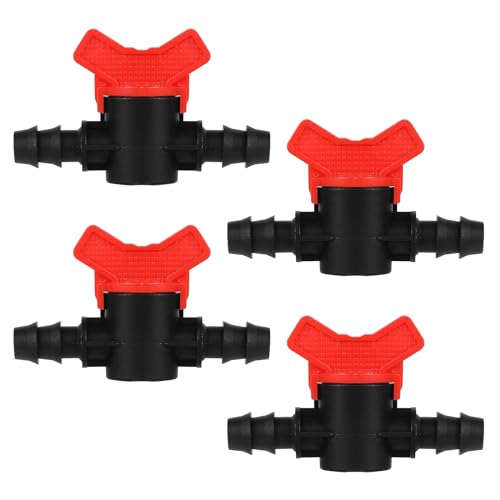 4PCS 3/8“ ID in Line Hose Barbed Ball Valve Shut-Off Switch with Hose Barb for Aquarium Garden Micro Irrigation