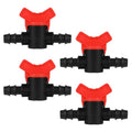 4PCS 3/8“ ID in Line Hose Barbed Ball Valve Shut-Off Switch with Hose Barb for Aquarium Garden Micro Irrigation