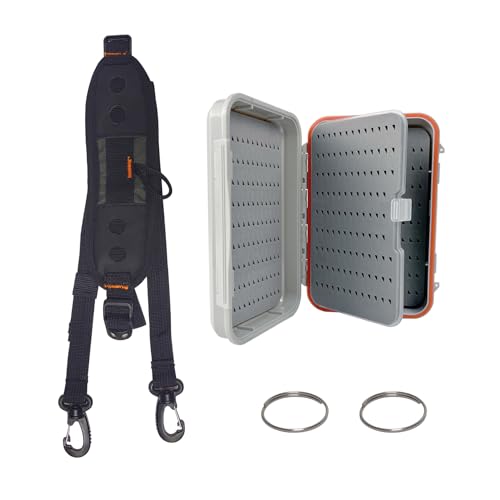 Aventik Large Capacity Waterproof Fly Fishing Box 4-Layer Foam Tackle Fishing Box for Freshwater Saltwater Streamer Storage(H039B+Lanyard) - style: H039B+Lanyard
