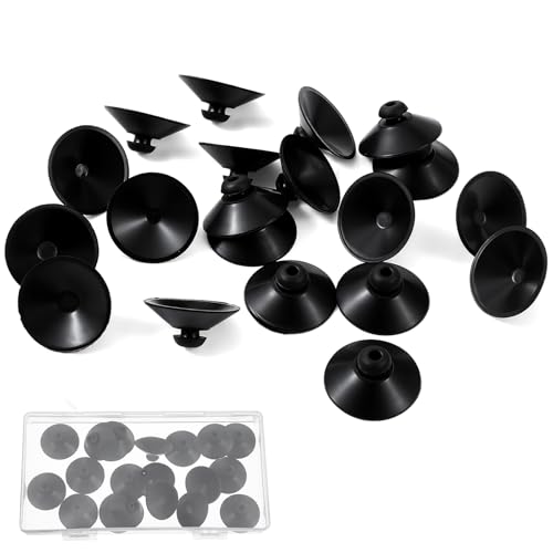 20PCS Fish Tank Suction Cups,28mm Rubber Suction Cups for Aquarium,Fishes Tank Suctions Cup,Suitable for Fish Tanks Pump Aeration Device, Overhead Line Pipe Finishing Decoration, Black