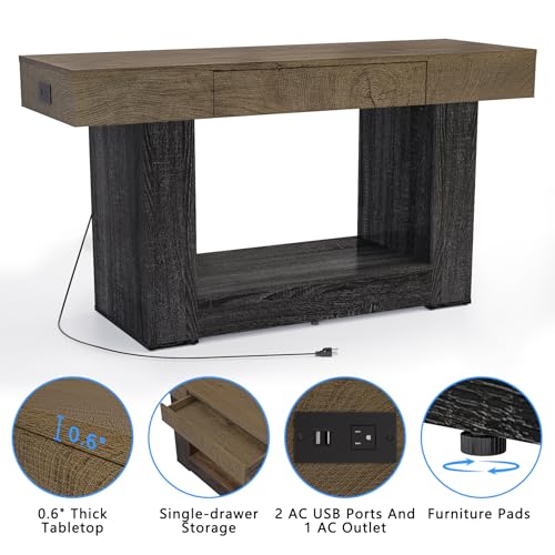 55–75/90 Gallon Aquarium Stand, Heavy Duty Fish Tank Stand for Turtle,Reptile&Amphibians,MDF Board Tabletop with Drawer&Power Outlet,Reinforced Metal Frame,Black/Brown Wood - color: Black Brown