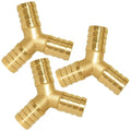 Uenede 3PCS Solid Brass 3/4"OD Barb Fitting Y 3-Way Union Intersection Barbed Hose Fittings for Water/Oil/Gas - size: 3/4" Barb, style: Y (3 Way)