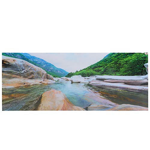 Zerodis Aquarium Background Poster, 122x50cm PVC Mountain Interval Rivers Fish Backdrop 3D Adhesive Fish Wallpaper Sticker for Aquarium Fish