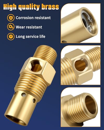 CV221513AV Air Compressor Check Valve (One-way) Fit for Campbell Hausfeld 1/2" Male NPT Tank X 3/8" Compression Tube 1/8" NPT Unloader Port