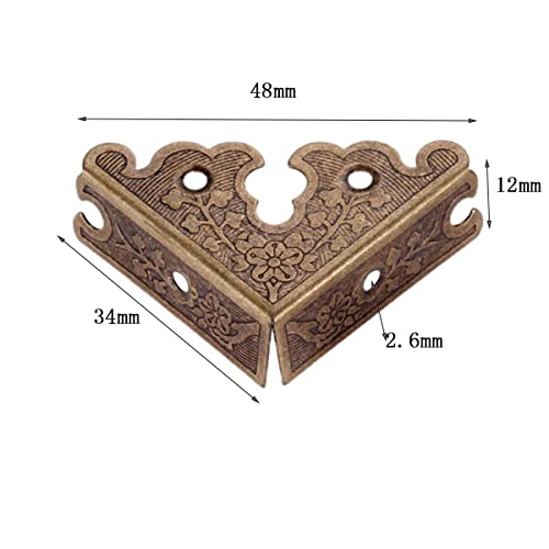 dophee 4Pcs Decorative Corner Protectors, Retro Style Edge Safety Guards Covers for Picture Frame Album Jewelry Box Gift Box Wooden Case Chest Tables Cabinet Furniture, 1.34"x1.34"-Antique Bronze - color: Antique Bronze
