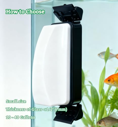 Aquarium Magnetic Tank Cleaner,Tool Brush for Aquarium,Effective Clean Buildups on the Glass,2 Scrapers,Self-Floating,Scratch Free,Nonslip,Strong Magnetic,DeeKleen Fish Tank Accessories(Small)