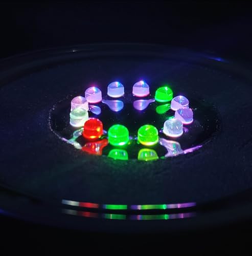 NICREW Multi-Colored Aquarium LED Bubbler Stone Disk, Fish Tank Bubbler with Auto Color Changing LEDs - size: 4 inch