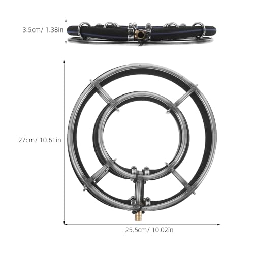NUOBESTY Aquarium Air Diffuser Stainless Steel Air Stone - Pond Bubble Panel Fish Tank Bubbler Aeration Equipment Bubble Ring Pump Stone for Hydroponics 25CM