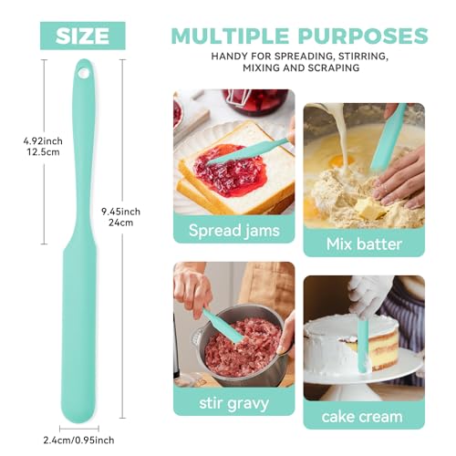 3 Pcs Silicone Jar Spatula Set, Sourdough Spurtle, Jar Scraper, Long Handle Thin Spatulas, Perfect for Jars, Bottles, Containers, Mixing, Scraping, Spreading Jam, Cake Icing and Sourdough Tools. (3)