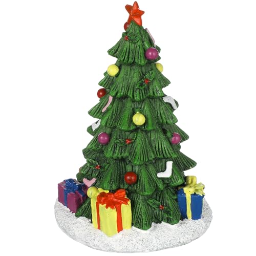 Ipetboom Reptile Decor Christmas Tree Aquarium Decorations Miniature Resin Landscape Ornaments for Holiday Fish Tank Supplies Table Decor Aquarium Christmas Tree