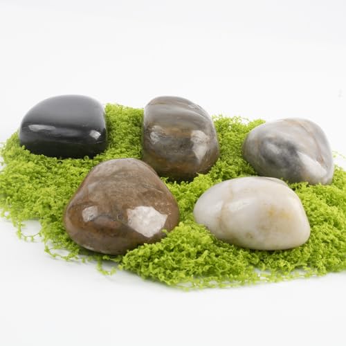 20lbs 2-3 Inch River Rocks, Decorative Mixed Pebbles for Garden Landscaping, Indoor Plants, Fish Tanks, Vases, and Succulents – Ideal for Home Decoration and Outdoor Gardens (Mixed, Weight: 20 LB) - color: Mixed, size: Weight: 20 LB