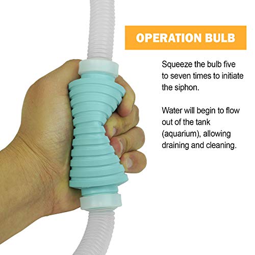 TERA PUMP 2 Pack Extra Long 10 FT Fish Tank Gravel Cleaner Siphon - Manual Water Pump for Aquariums 10 Gallons - BPA-Free Water Change Siphon Hose - size: Large