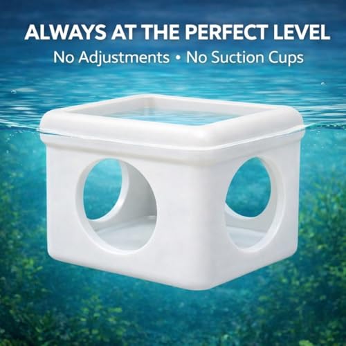 White Floating Betta Hideout with Round Side Holes – 3D Floating Breeding Box & Resting Cave with Window – Feeding Platform, Fish Shelter & Hammock for Betta, Guppies, Nano Tanks & Small Aquariums - color: C: White