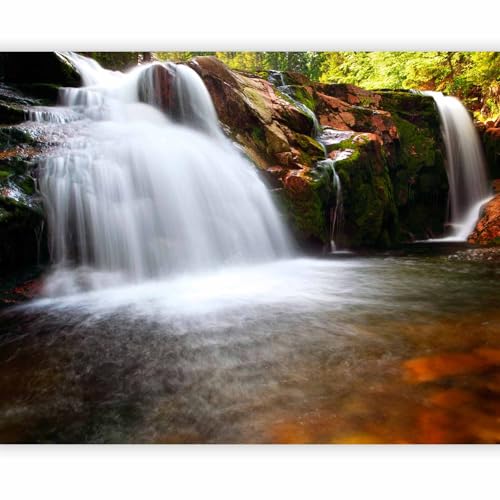 Wall Mural Waterfall 77x61 in - XXL Peel and Stick Self-Adhesive Wallpaper Removable Large Sticker Foil Wall Decor Print Picture Image Design Landscape Nature Lake 100403-150 - color: #02, size: 77"Wx61"H Self-Adhesive
