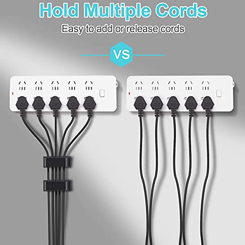 Cable Management Clips, Large Cord Clips for Under Desk Wire Management, Adhesive Organizer Multiple Cord (Computer/PC, Network, TV, Ethernet) Black 20 PCS - color: Black, size: X_Large