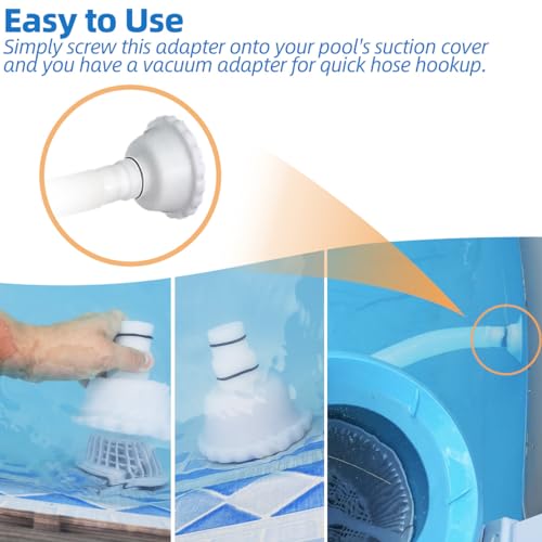 Vacuum Adapter RP/RX Skimmer Attachment Replacement for Summer Waves Above Ground Pools Parts, Skimmer Vacuum Adapter for 1.5" & 1.25" Hose Connection (Pack of 2)