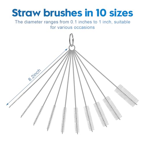 14Pcs Bottle Brush Cleaner Set, Long Handle Bottle Brushes, Sponge Brushes, 3-in-1 Water Bottle Cleaner Brushes and Straw Brushes for Water Bottles, Cups and Straws Cleaning