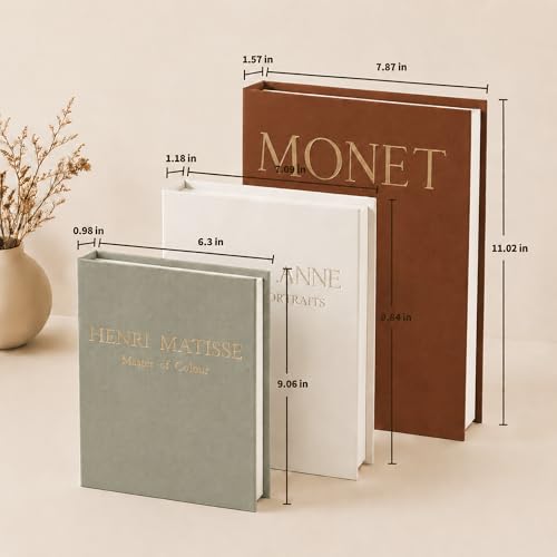 Decorative Books for Home Decor,Set of 3 Aesthetic Faux Books with Storage Box,Linen Fake Books for Coffee Table,Bookshelf & Mantle Decor,Modern Decorative Book Set(brown) - color: brown