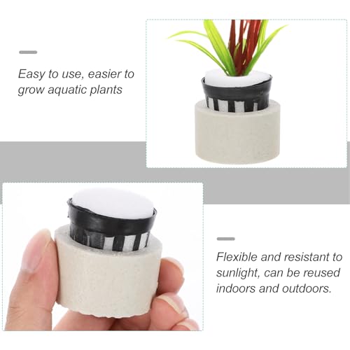 10 Sets Hydroponic Planting Basket with Sponges and Ring, Upgrade Aquarium Plant Weights Aquatic Water Plant Grass Containers Garden Slotted Mesh Net Cups Pots Fixed Rings for Hydroponics