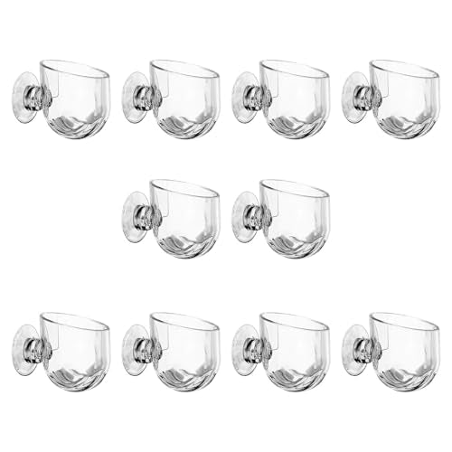 10 Pcs Aquarium Plant Holder, Clear Fish Tank Plant Holder for Aquascape Decoration, Red Worm Feeder, Aquarium Planter Pot with Suction Cup, Betta Fish Tank Accessories Aquariums Decor - size: S