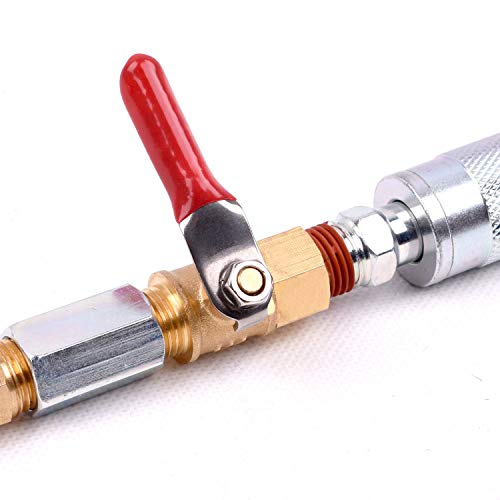1/4" Heavy Duty Air Compressor Brass Ball Valve Shut Off Switch, 1/4 Inch Male And Female NPT Thread Pipe Fitting