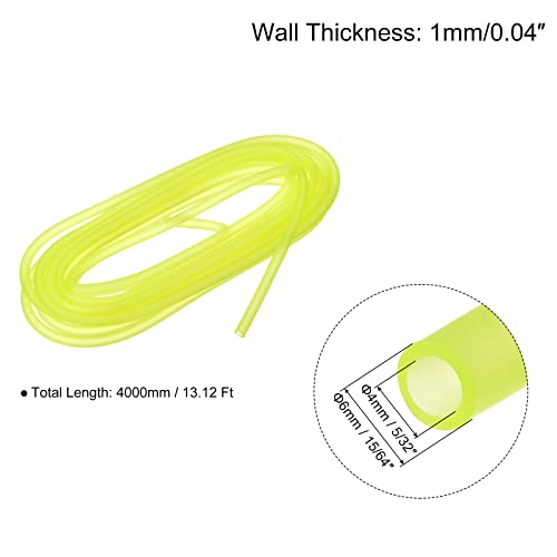 uxcell Aquarium Airline Tubing Hose 5/32" ID 15/64" OD 1Pcs 13.12 Ft Silicone Flexible Airline Tubing for Fish Tank, Terrariums, and Hydroponics, Yellow - color: Yellow