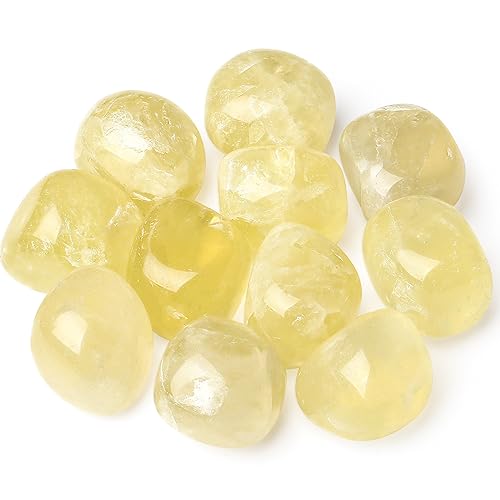 DUQGUHO Citrine Crystals Bulk Natural Irregular Polished Stones Tumbled Crystals Gemstone Rocks for Beginners Gift 200g - color: Citrine