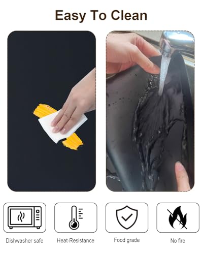 Silicone Crafting Mats, 12"x16"x2MM Large Art Mat for Crafts, Heat Resistant Non Stick Work Surface for Epoxy Resin, Jewelry Making, Painting, Clay, Scrapbooking and Table Protection, 3PCS - color: Black & Gray&translucent, size: 12"x16"