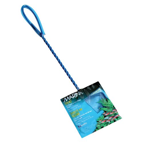 Marina 10-Inch Blue Fine Nylon Net with 14-Inch Handle, Aquarium Maintenance Tool, Blue, 11278 - size: 20 oz.