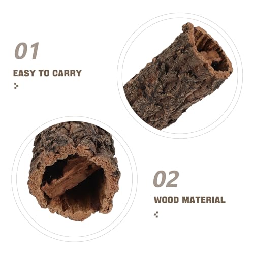 Hollow Tree Log Reptile Hideaway House Lizard Hiding Spot Shelter for Gecko Turtle Spider Hermit Crab Aquarium Decorative Cave Realistic Terrarium Decor 12x3 Inch - size: 30.00X8.00X8.00CM
