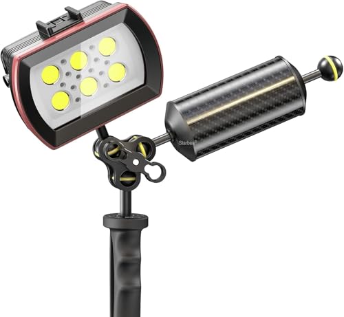 Sea frogs D60mm, 8'', Carbon Fiber Float Arm for Ultralight, Aquatic Arm, Buoyancy Provided 300g, Underwater Camera System Diving Tray Video Light/Strobe GA-6 - color: D60mm, 8'' Carbon Fiber Float Arm