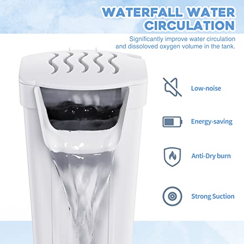 Moonorange Aquarium Filter(3.5W), Fish Tank Filter, Low-Water Filter for Small Fish Tank and Turtle Tank, for Reptile Tank Up to 15 Gallon, with 2 Cartridges(White) - color: White +2 Cartridges