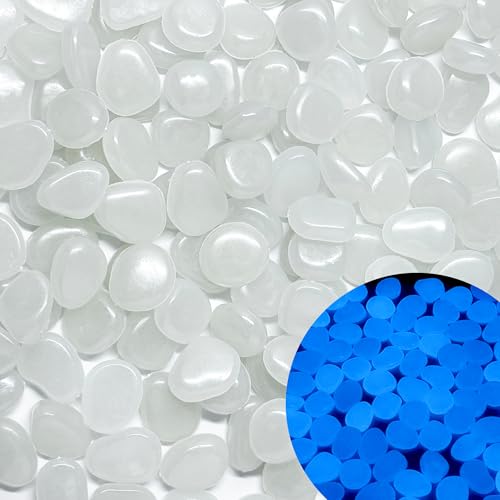 Glow in The Dark Fish Tank Rocks,Glowing Rocks Stones Resin Glow in Dark Pebbles for Outdoor Garden, Fish Tank, Aquarium, Landscaping,Driveway Decoration,White 1.4 Lb - color: 3-White, size: 1.4 LB