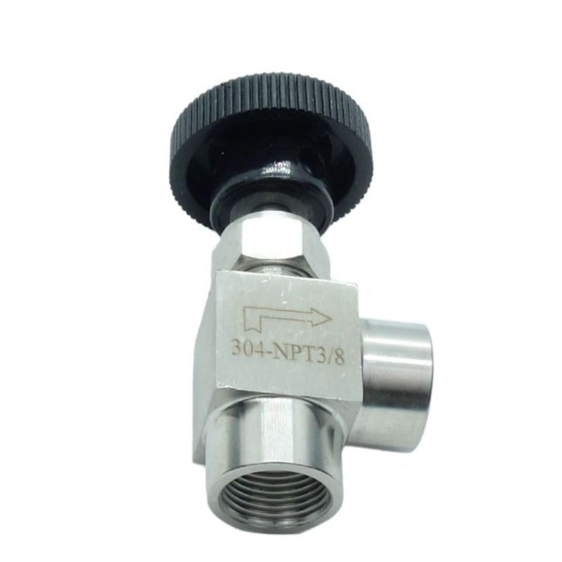 1 Piece Stainless Steel 304 Instrument Gas Angle Needle Valve 3/8" NPT Female x 3/8 NPT Female - size: Angle 3/8" NPT F x F
