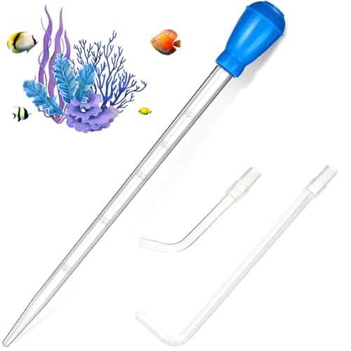 KABASI Coral Feeder Fish Feeder Waste Clean Tool, 50ml Manual Acrylic Pipette Suction Dropper with 2PCS Extension Pipes for Fish Tank Cleaning, Water Changer Waste Remover for Aquarium - color: Type A
