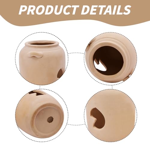 Saim Ceramic Jar Aquarium Decorations Betta Fish Tank Cave Accessories for Shrimp Cichlid Hiding Breeding Small Fish Bowl Hide Ornaments Betta Toys Hideout House