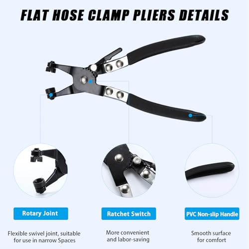 130Pcs 6-25mm Spring Hose Clamps Kit With Pliers, Black Small spring Clamp，Constant Tension Steel Clamps for Automotive Fuel Lines, Silicone Vacuum Hoses，Low-Pressure Air Clips - style: 130 pcs