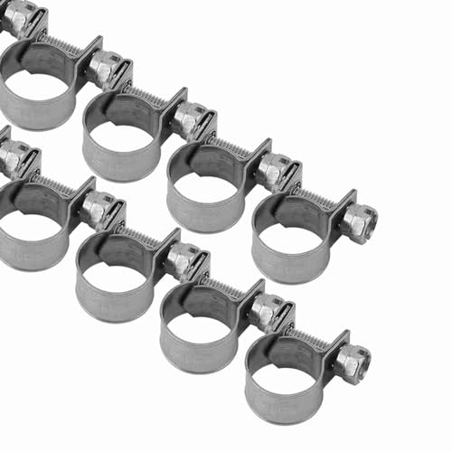 10pcs Stainless Steel Hose Clamps – Adjustable 6-20mm Fuel Line Pipe Clips for Air, Water, Silicone & Fuel Hoses (11-13Mm) - size: 11-13Mm