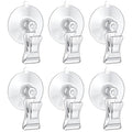 Pawfly 6 Pcs Aquarium Suction Cups with Clips, Aquarium Suction Cup Clips, Clear Plastic Fish Feeding Tool, Plant Leaf Seaweed Clips, Veggie Feed Holder, Underwater Fish Feeder, Fish Tank Accessories
