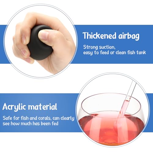Boao 2 Sets Long Pipette for Fish Tank Coral Food Feeder Long Syringe Aquarium Coral Feeding Tube for Marine Fish Reef Aquatic Plant Spider Snake Lizard(Black) - color: Black