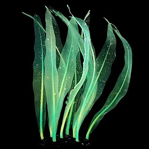 1Pcs Aquarium Decoration Green Plants Simulation Artificial Water Grass Fish Tank Decor Silicone Glowing Kelp Tall Aquarium Plant Ornament Accessories,Green,16.9in - color: Green, size: 16.9in