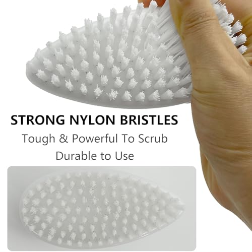 Scrub Brush for Cleaning Scrubbing Heavy Duty Stiff Nylon Bristles Cleaning Brush Multi-Purpose, White & Small Size - color: White