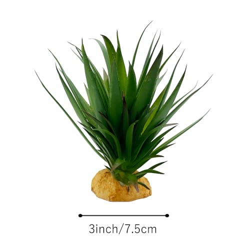 Reptile Artificial Plants Succulent Terrarium Decorative Desert Rainforest Plant Lizard Beard Chameleon Gecko Snake Amphibious Sea Turtle Tank Accessory (Agave-Set) - color: Agave-set