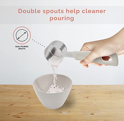 CuttleLab Measuring Cups and Measuring Spoons Set of 14 - Stainless Steel Measuring Cups and Spoons Set, Includes 1/8 Teaspoon Measuring Spoon, 1/8 Cup Measuring Cup, Leveler Dry (14, Country Chic) - color: Country Chic