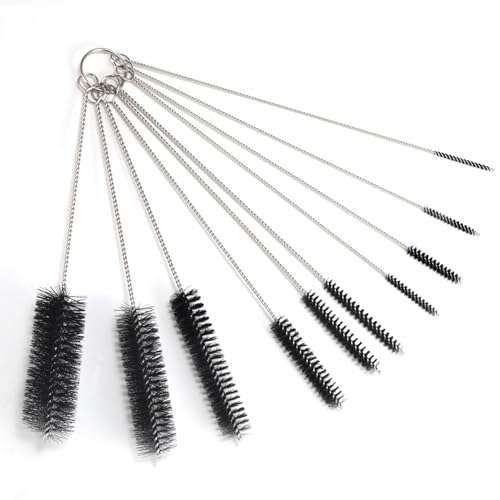 10 Pcs Tube Cleaning Brushes Kit Straw Cleaning Kit Metal Pipe Brush Cleaner, Lab Cleaning Brushes Wire Bottle Brush for Lab Tube, Auto Parts, Bottles and Pipes, 10 Sizes
