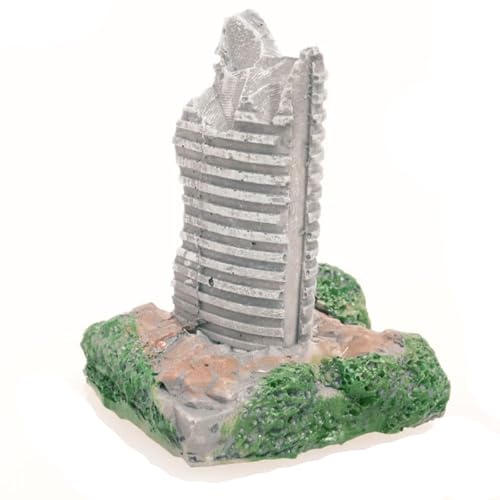 Aquarium Decor,Postwar Building Ruins Ornament Decoration for Aquarium Fish Tank GF1211 - style: war-damaged building 1211