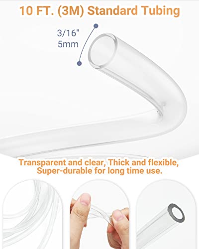 Moonorange Aquarium Air Pump Accessories Kit with Standard Tubing, Air Stones, Check Valves, Suction Cups and Connectors.(20 Ft. Tubing/4 Air Stone)